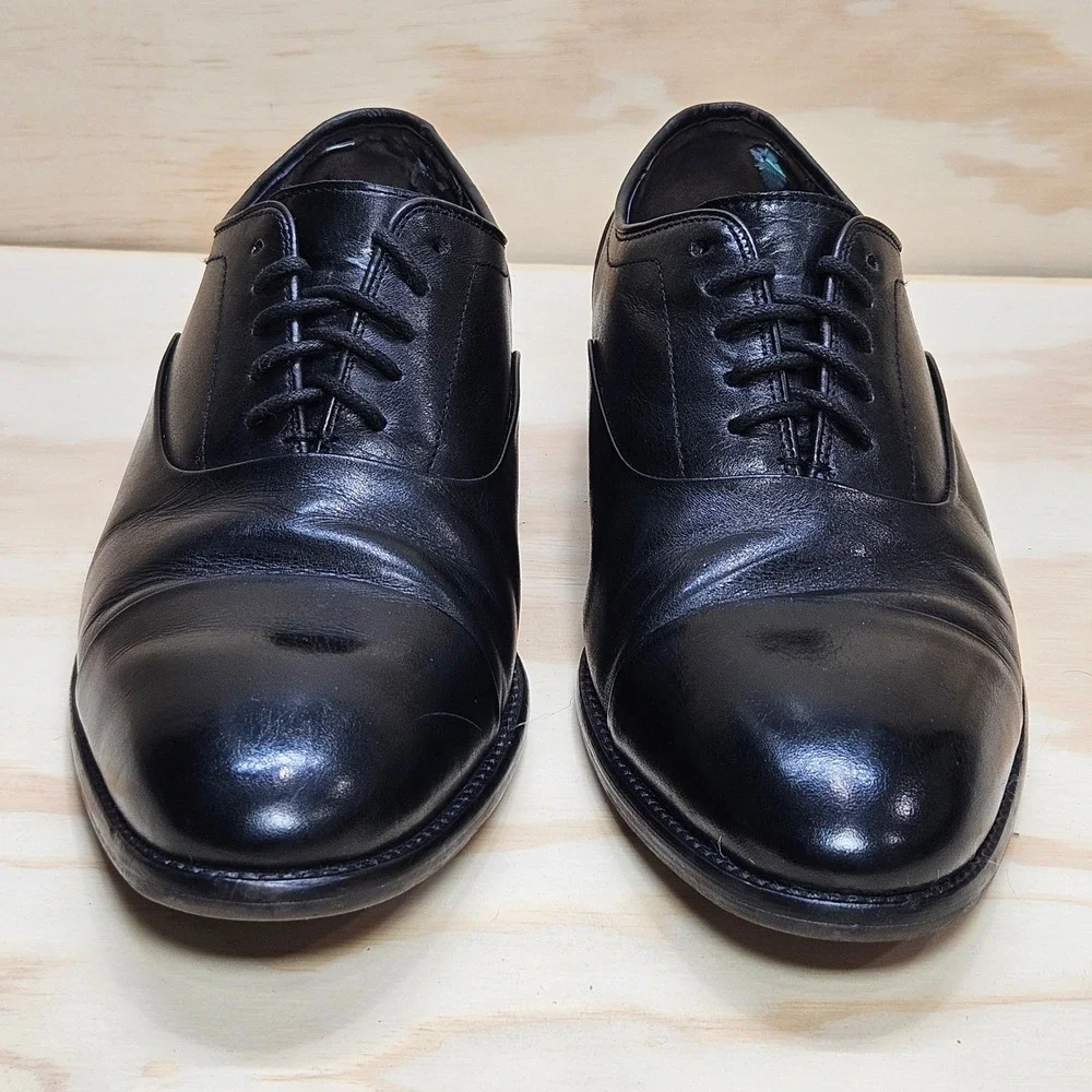 Johnston & Murphy Melton Black Leather Cap Toe Oxford Dress Shoes 8.5 M 59-2475